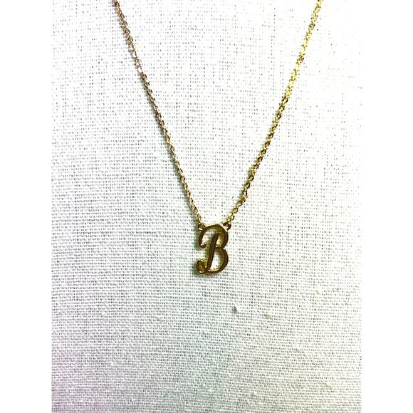 Crown & Ivy Monogram Initial Letter "B” Necklace Gold Tone - Picture 2 of 5